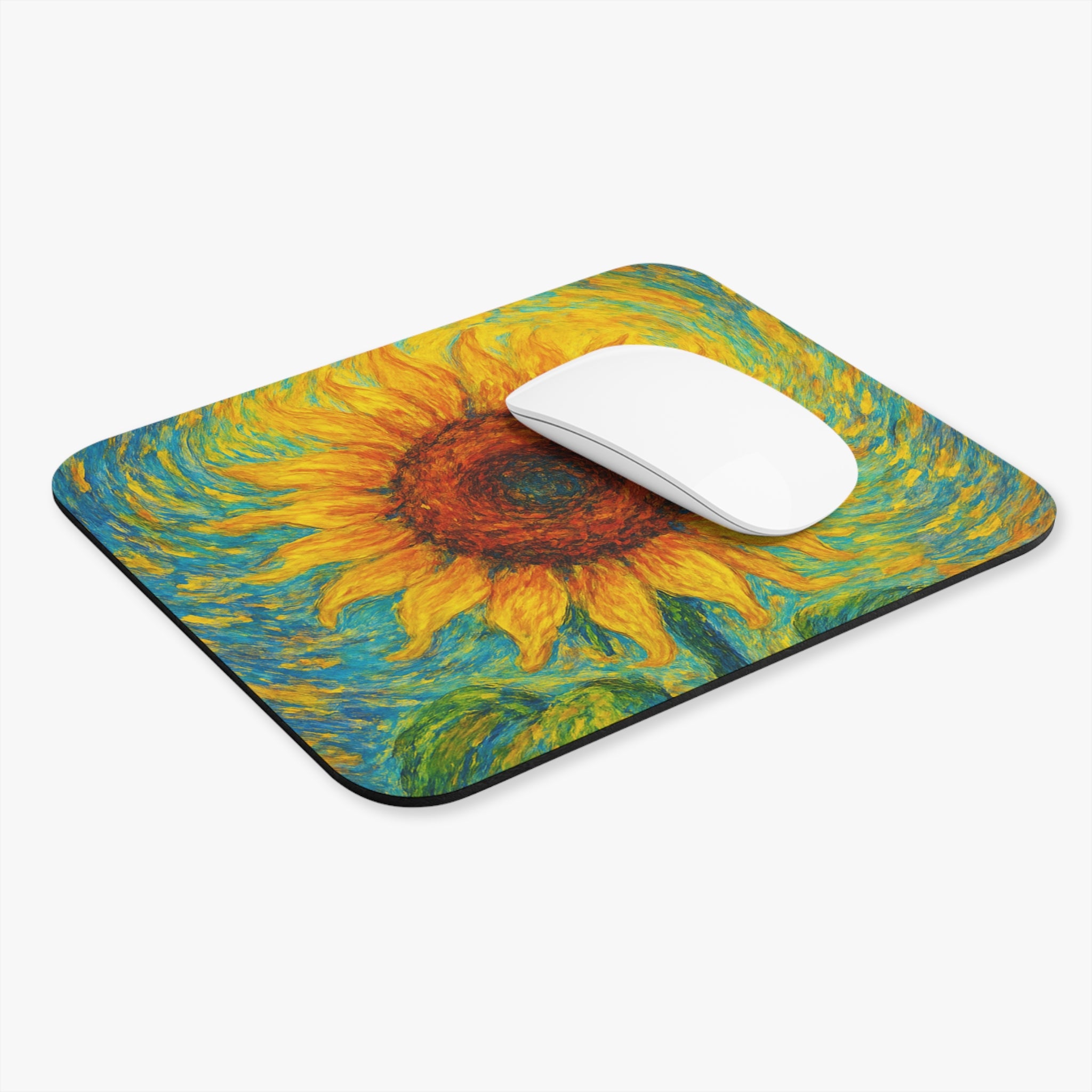 Artistic Sunflower Mouse Pad - Vibrant Floral Design for Desk Decor