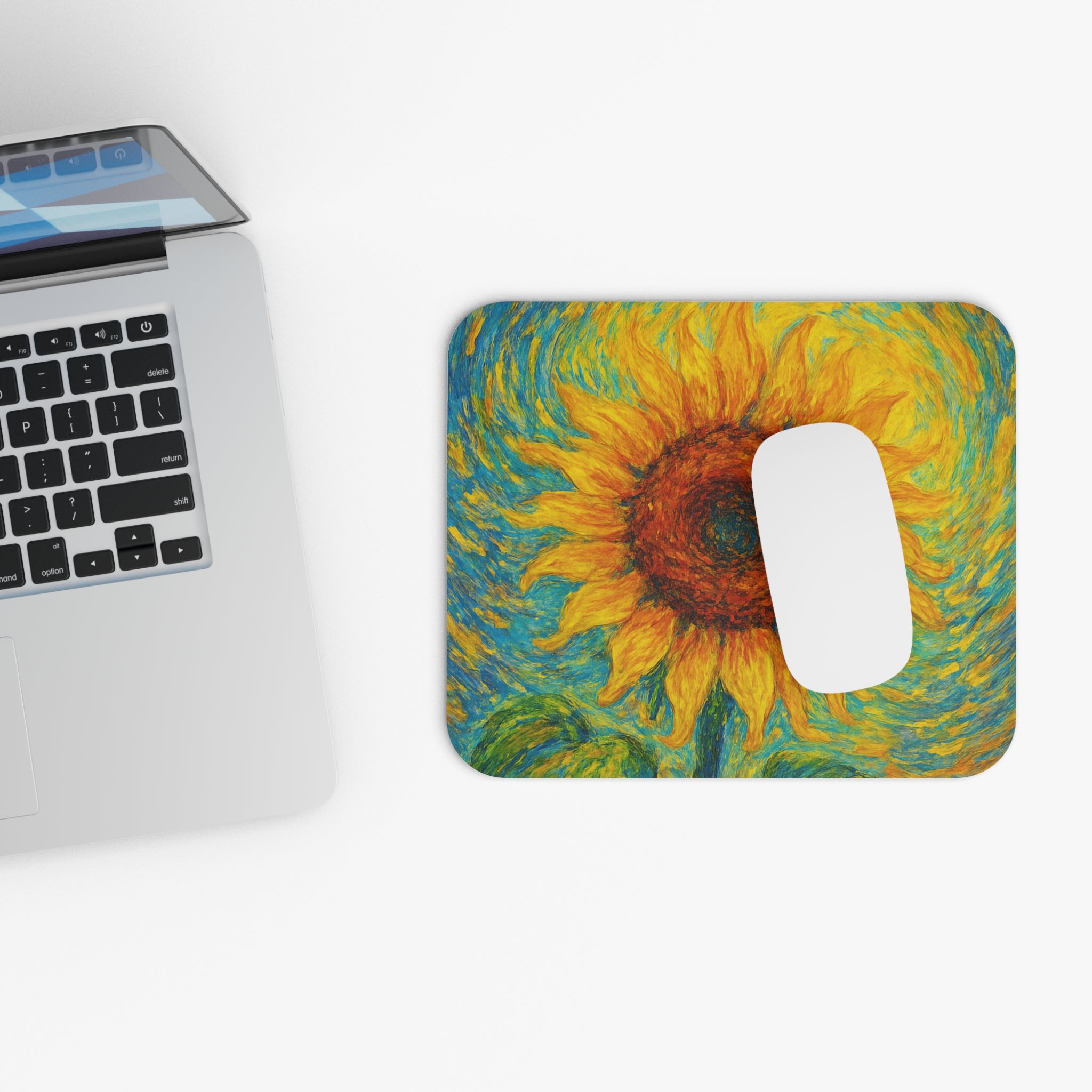Artistic Sunflower Mouse Pad - Vibrant Floral Design for Desk Decor