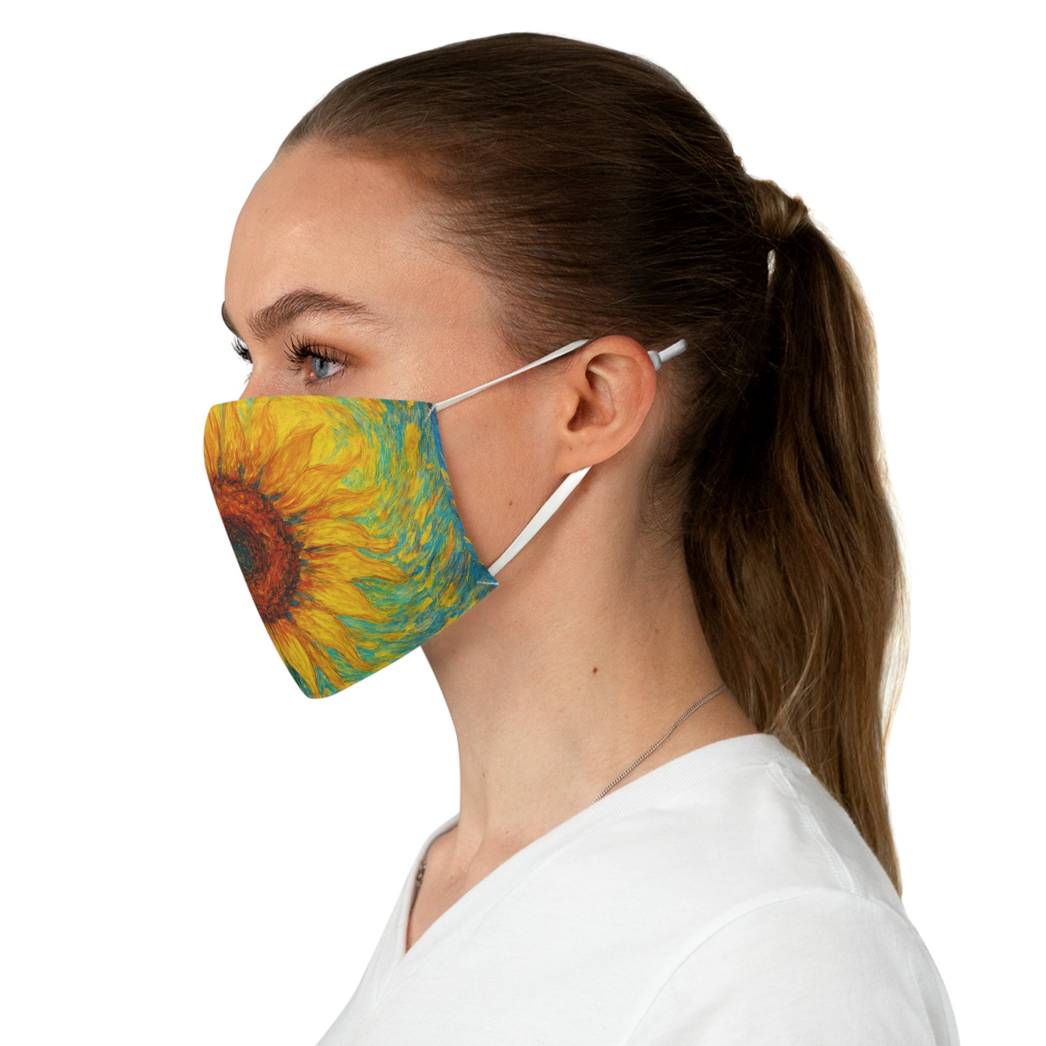 Sunflower Fabric Face Mask - Vibrant Floral Design for Daily Wear