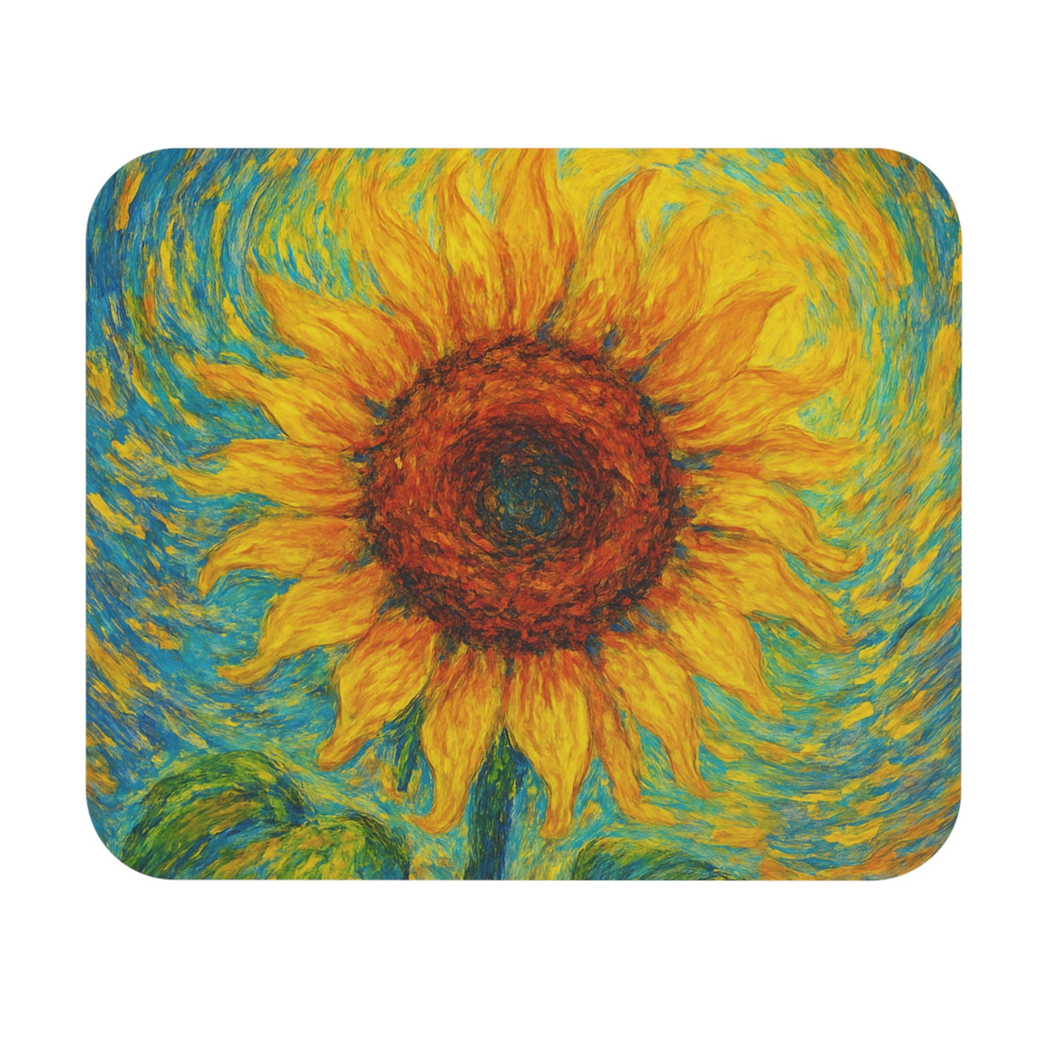 Artistic Sunflower Mouse Pad - Vibrant Floral Design for Desk Decor