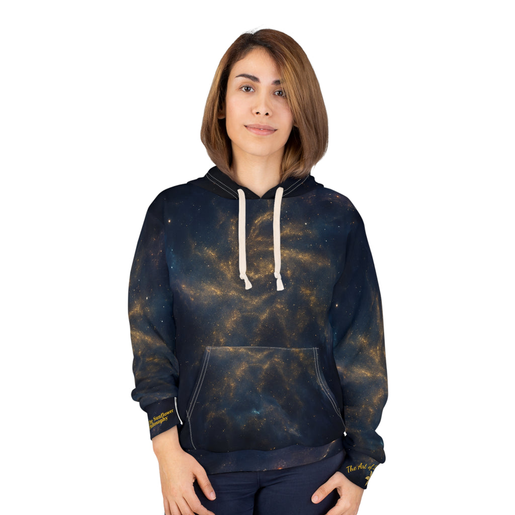 Cosmic Sunflower Unisex Pullover Hoodie | Cozy Space-Inspired Sweatshirt for Astronomers, Stargazers, Gifts, Casual Wear