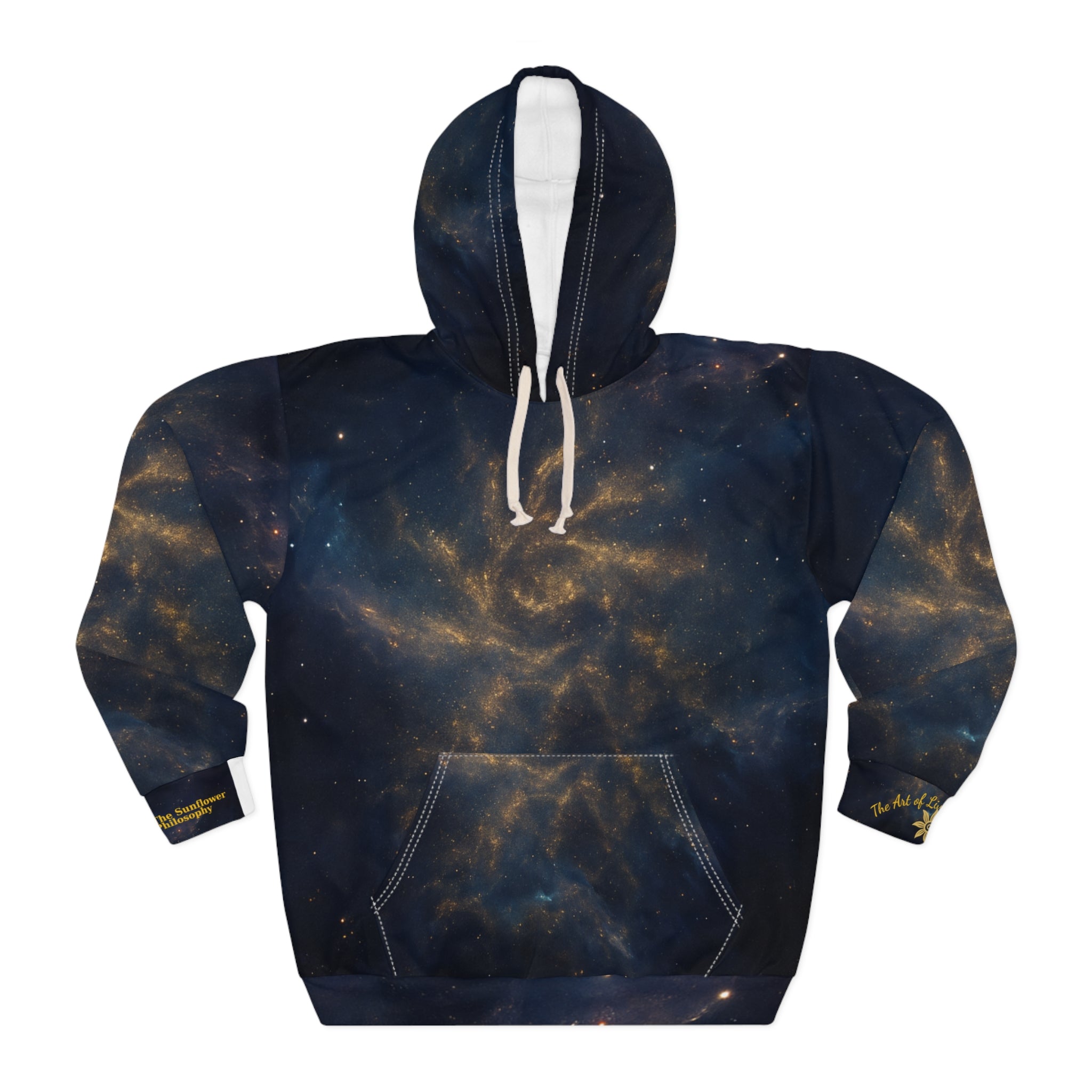 Cosmic Sunflower Unisex Pullover Hoodie | Cozy Space-Inspired Sweatshirt for Astronomers, Stargazers, Gifts, Casual Wear
