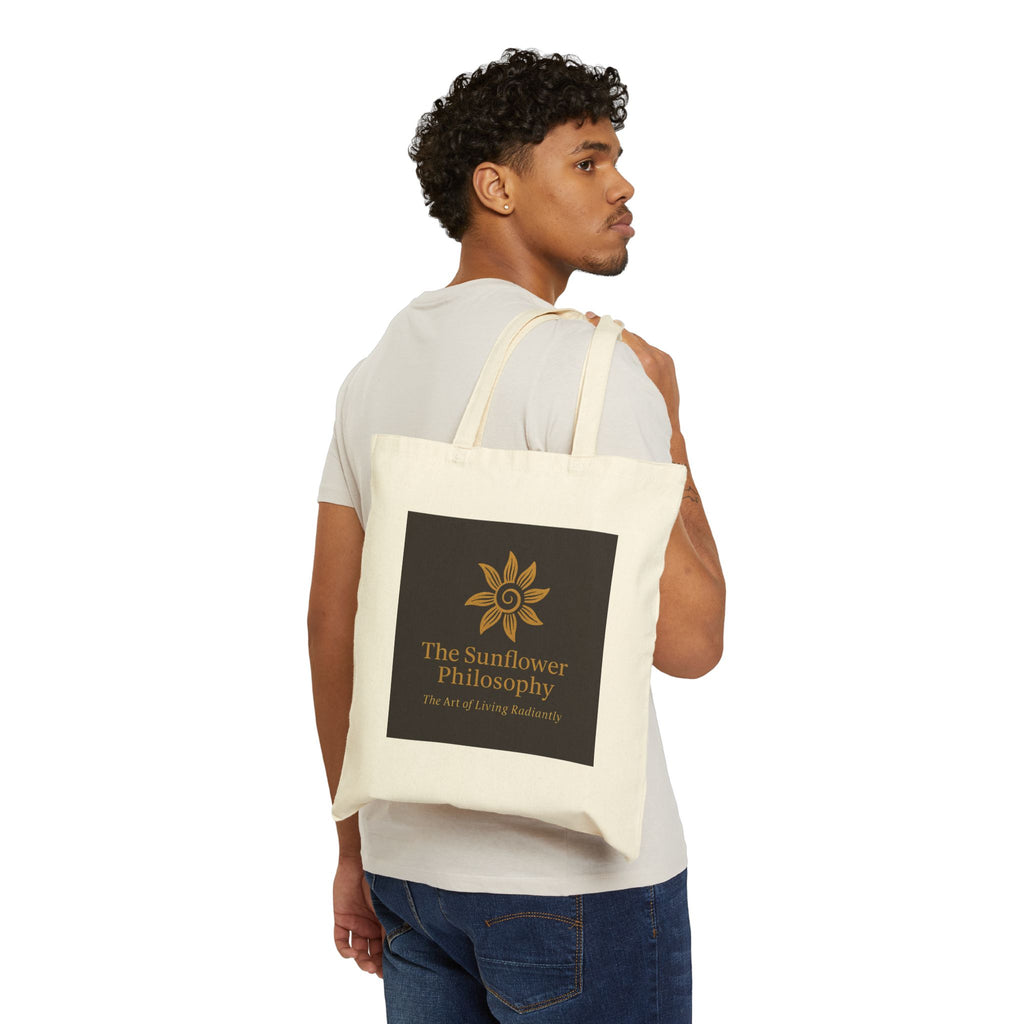 Sunflower Philosophy Canvas Tote Bag | Eco-Friendly Shopping, Gift for Plant Lovers, Festival Bags, Everyday Use, Stylish Storage