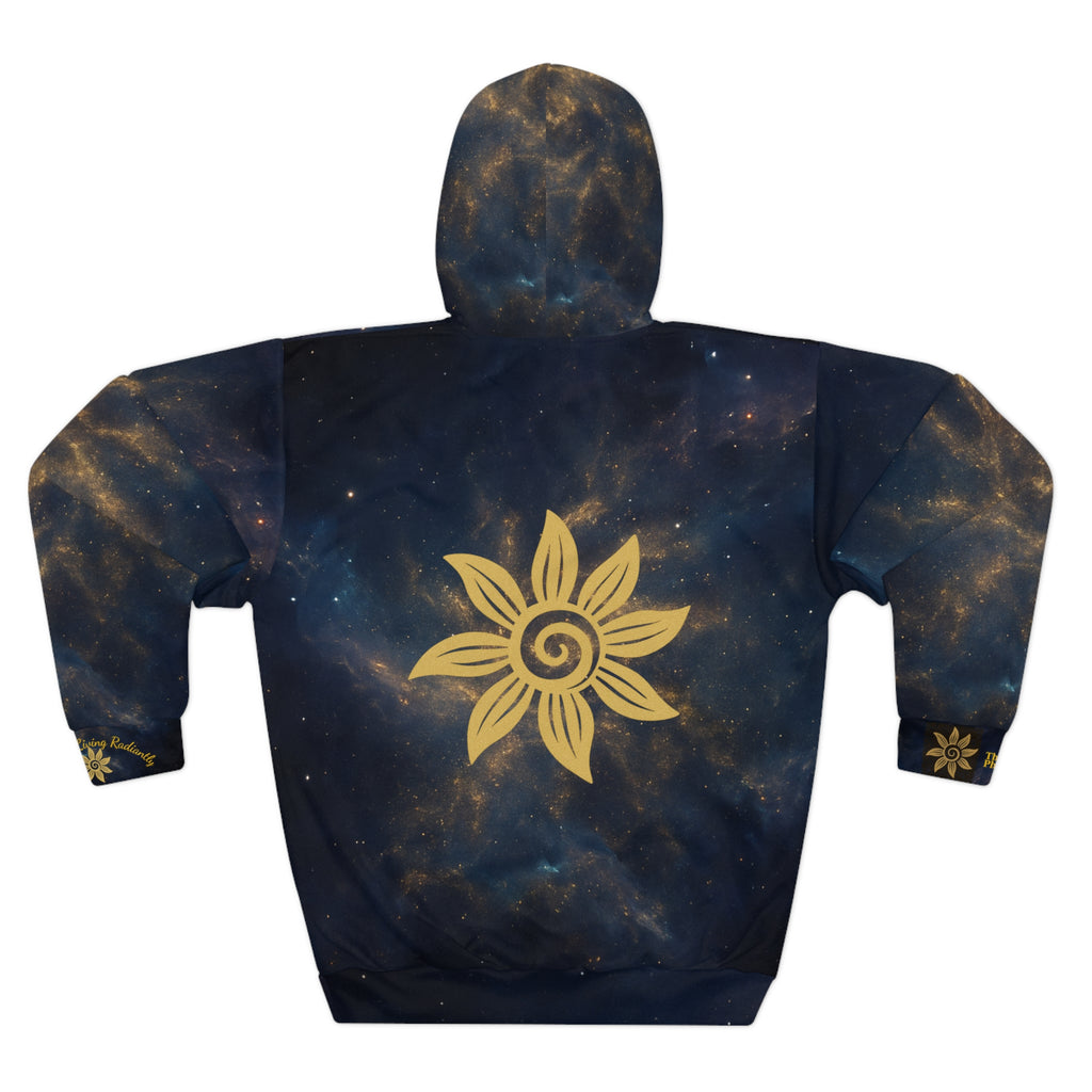 Cosmic Sunflower Unisex Pullover Hoodie | Cozy Space-Inspired Sweatshirt for Astronomers, Stargazers, Gifts, Casual Wear